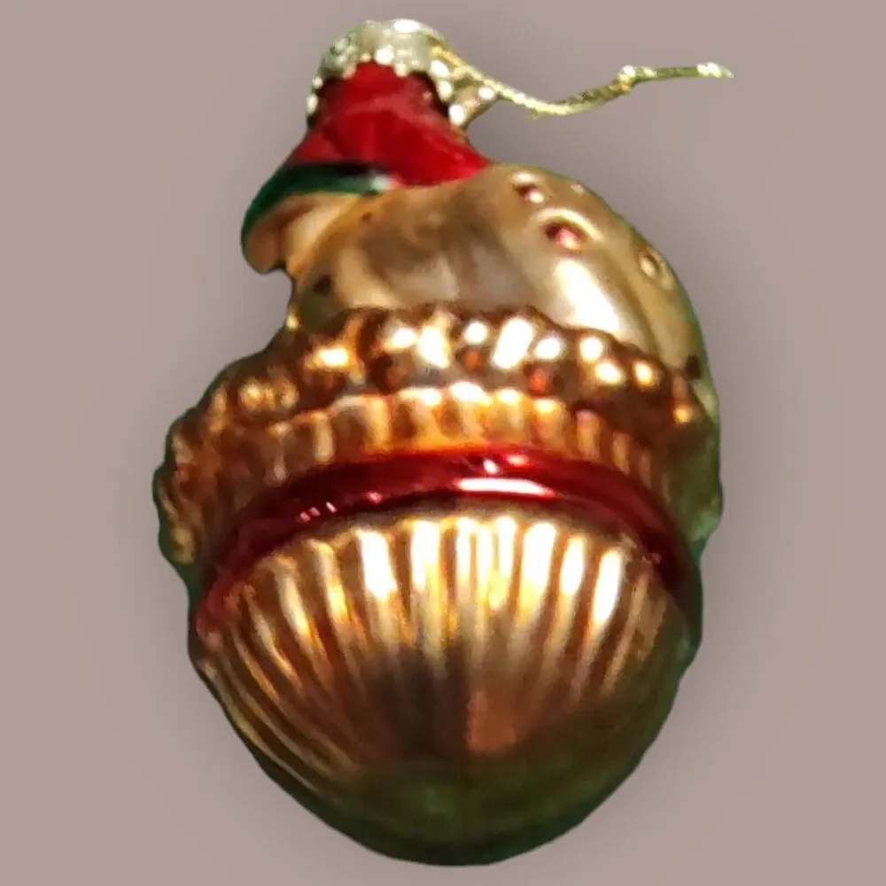 Santa Doe Deer Christmas Ornament Hand Blown Glass Thomas Pacconi Classics 2002